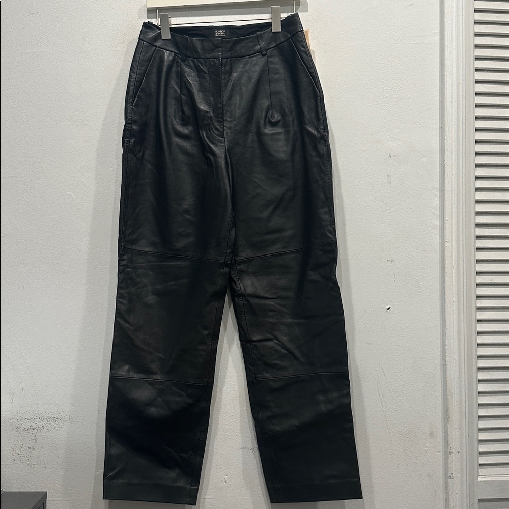 SCOTCH & SODA Leather Robyn trousers pants black size small NWT pockets - Picture 4 of 15